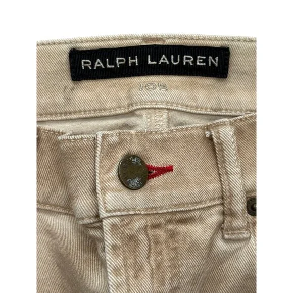 Ralph Lauren 105 Cigarette Jean Black Label Slim Fit Mid Rise Tan Womens Size 29 - Picture 3 of 7
